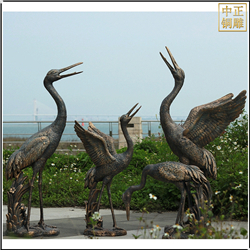 大型戶外園林銅仙鶴雕塑